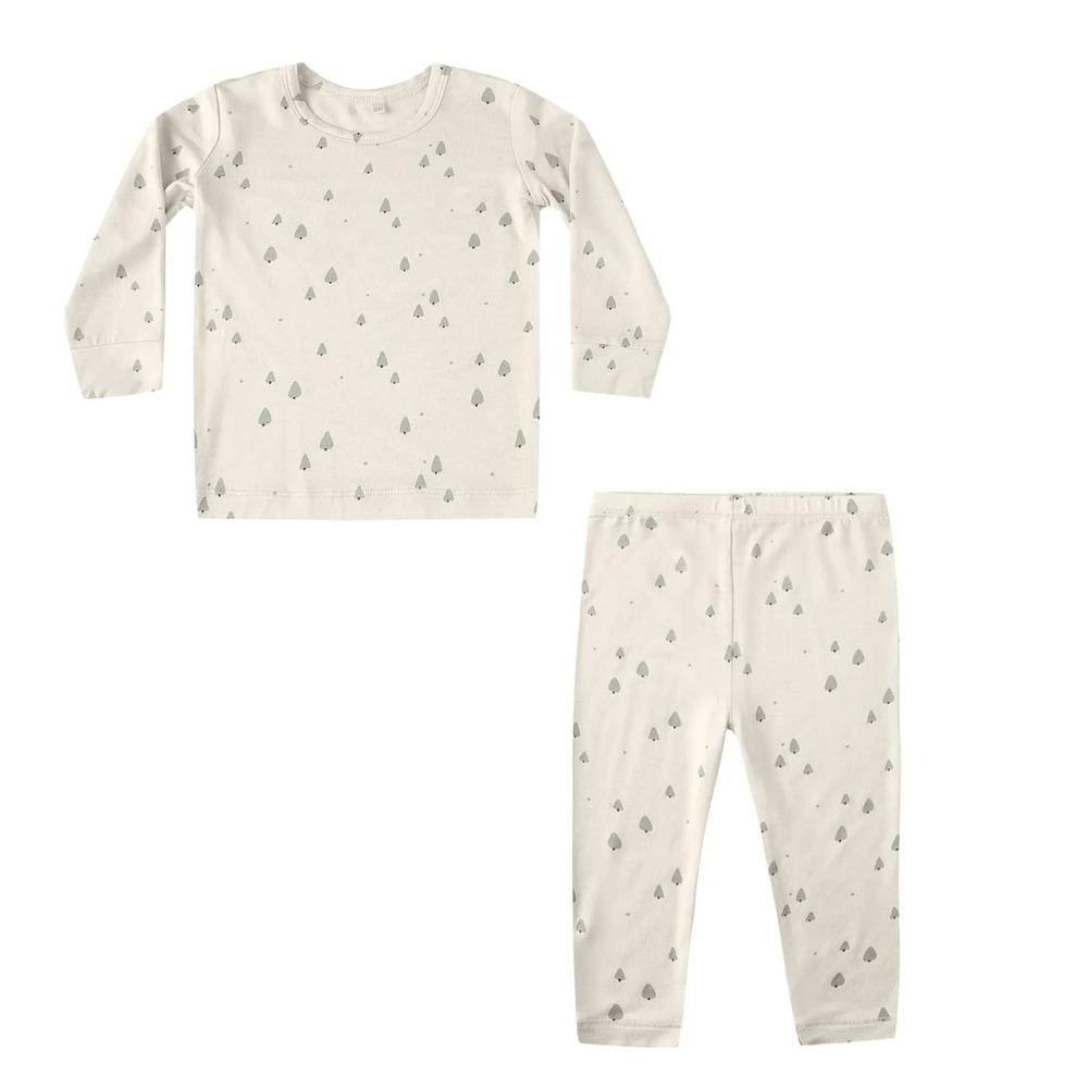 Quincy Mae Bamboo Pajama Set Trees Print 12-18 Months